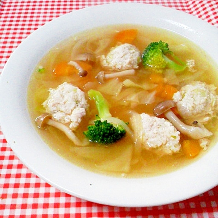 簡単手作り肉団子と野菜たっぷり☆おかずスープ